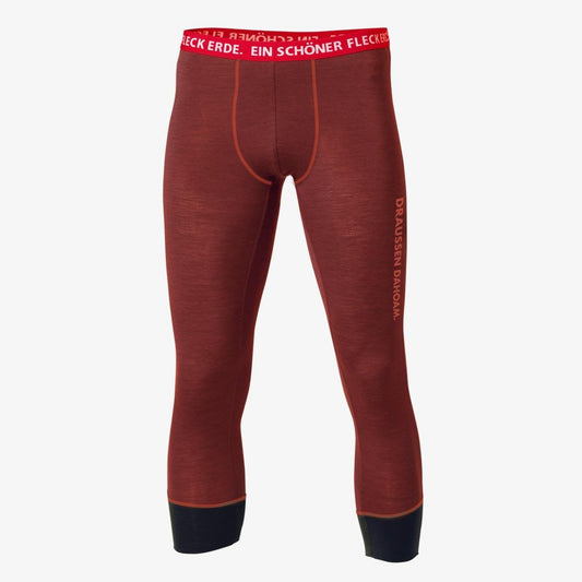 3/4 Pants Merino Tencel Herren kastanie. Outdoor Wäche. Nachhaltige Kleidung.