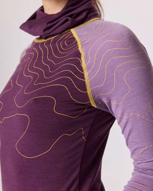Langarm-Shirt Merino INNERGEBIRG flieder dunkel