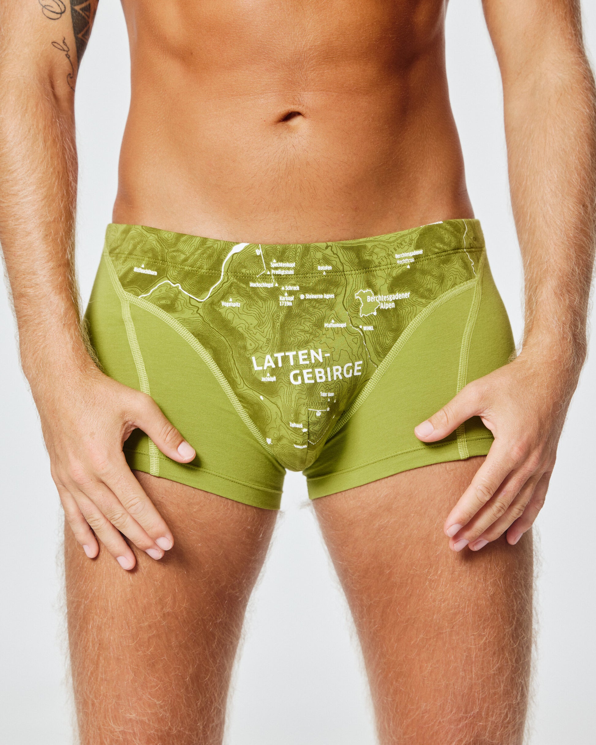 EIN SCHÖNER FLECK ERDE. Boxershorts Lattengebirge. Geschenke für Mountainbiker. Bio Baumwolle. Lustige Unterhosen Männer.