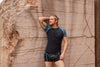 Kurzarm-Shirt Merino INNERGEBIRG schwarz/schiefergrau