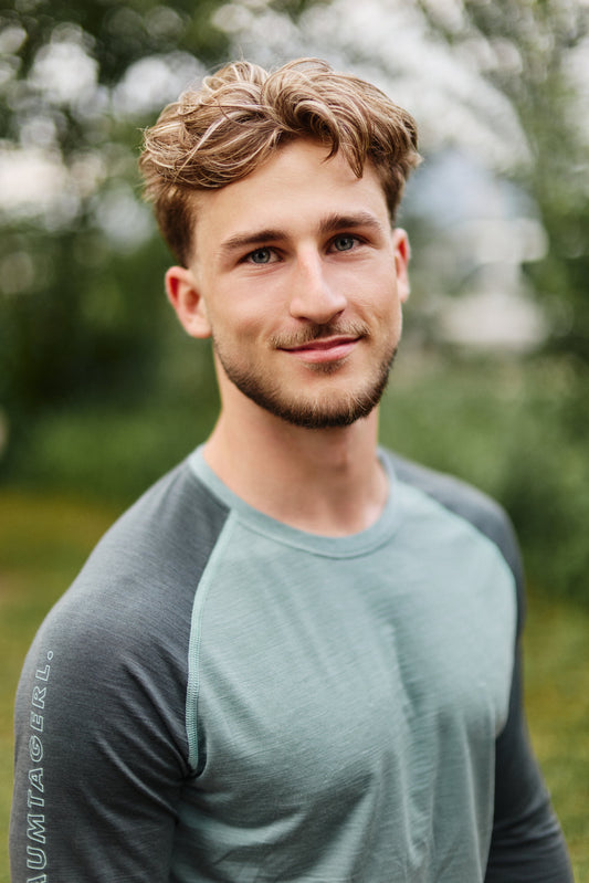 Langarm-Shirt Merino TRAUMTAGERL. salbeigrün