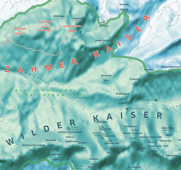 Ellmau, Going, Scheffau, Söll Kaisertal (ein malerisches Tal), Hintersteiner See, Bergdoktor Kaisergebirge, wilder Kaiser, Zahmer Kaiser, Landkarte