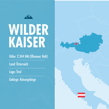Wilder Kaiser, Ellmauer Halt, Tirol, Kaisergebirge, geografische Daten mit Karte