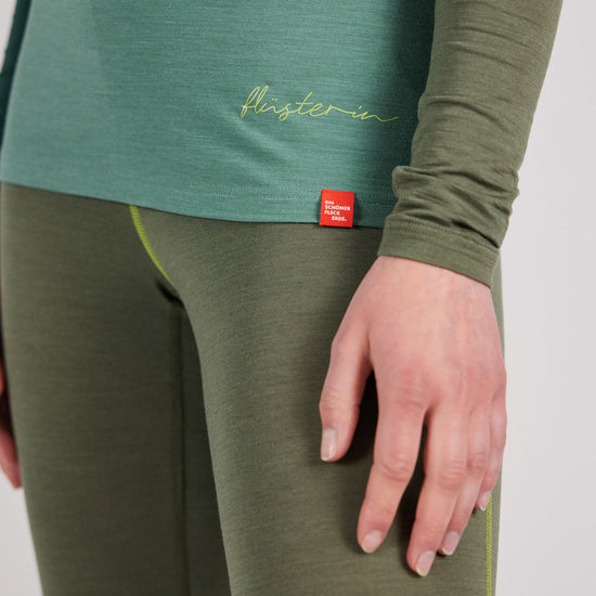 Langarm-Shirt Merino Tencel Schneeflüsterin. Funktionsunterwäsche Damen. Bio Shirts.
