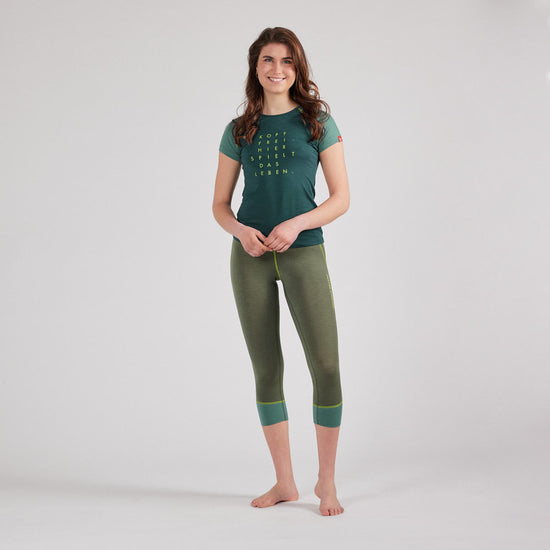 3/4 Pants Merino Tencel. Leggins aus Wolle.  Damen Bio Unterwäsche. Unterhose Sport.