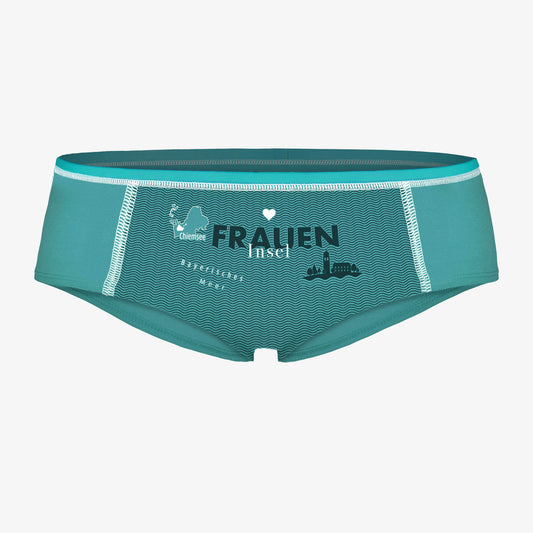 Fraueninsel Chiemsee. Unterhose mit Motiv. Illustration auf Unterwäsche.