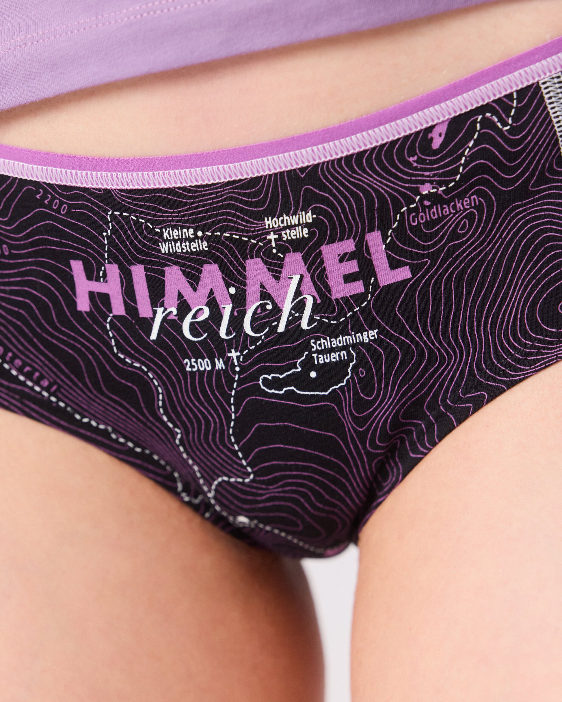 Unterhose für Frauen Himmelreich. Charmante Unterwäsche zum Verschenken. Lustiger Spruch auf Unterhose.