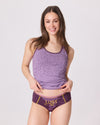 Damenunterhose mit Druck. Motiv Lustenau. Unterhose für Damen lila. 