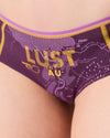 Damenunterhose mit Druck. Motiv Lustenau. Unterhose für Damen lila. 