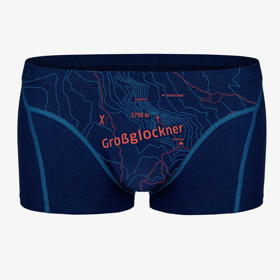 EIN SCHÖNER FLECK ERDE. Boxershorts Grossglockner tiefblau. Geschenk für Bergliebhaber. Wäsche online bestellen.