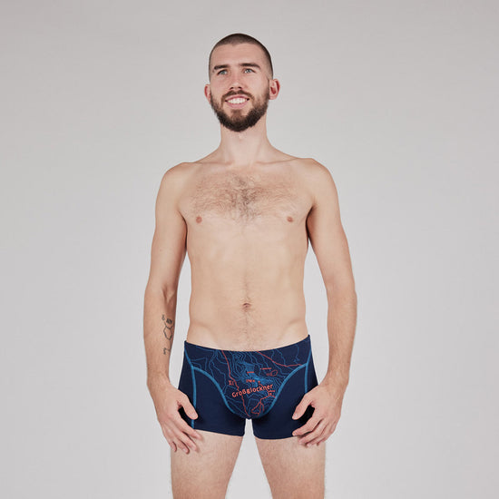 EIN SCHÖNER FLECK ERDE. Boxershorts Grossglockner tiefblau. Geschenk für Bergliebhaber. Wäsche online bestellen.