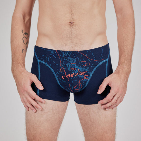 EIN SCHÖNER FLECK ERDE. Boxershorts Grossglockner tiefblau. Geschenk für Bergliebhaber. Wäsche online bestellen.