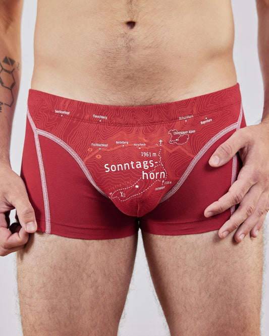 Boxershorts Sonntagshorn. Geschenk für Boulderer. Wäsche online bestellen.