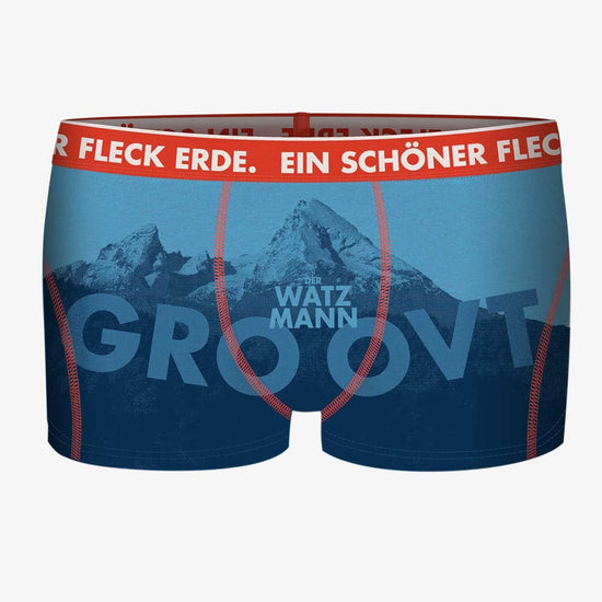 EIN SCHÖNER FLECK ERDE. Unterhose Watzmann. Unterhose mit Berg. Unterhose für die Berge. Bio-Baumwolle. Designed in Austria.