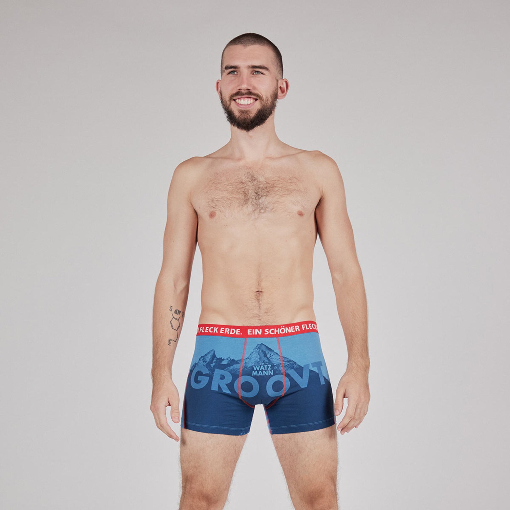 EIN SCHÖNER FLECK ERDE. Unterhose Watzmann. Unterhose mit Berg. Unterhose für die Berge. Bio-Baumwolle. Designed in Austria.