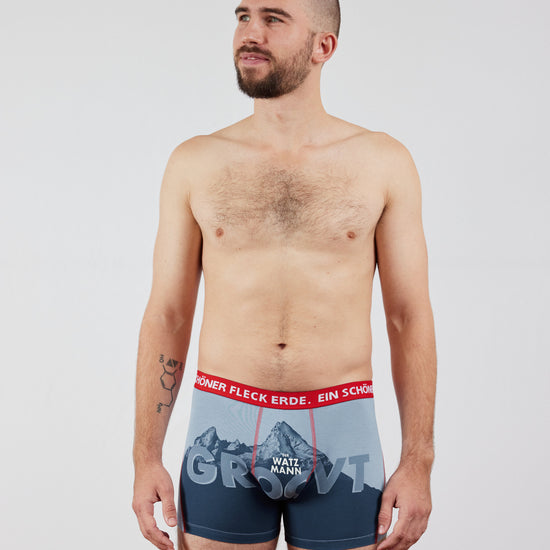 Der Watzmann ruft. Der Watzmann groovt. Unterhose aus Bio-Baumwolle für Bergsteiger.