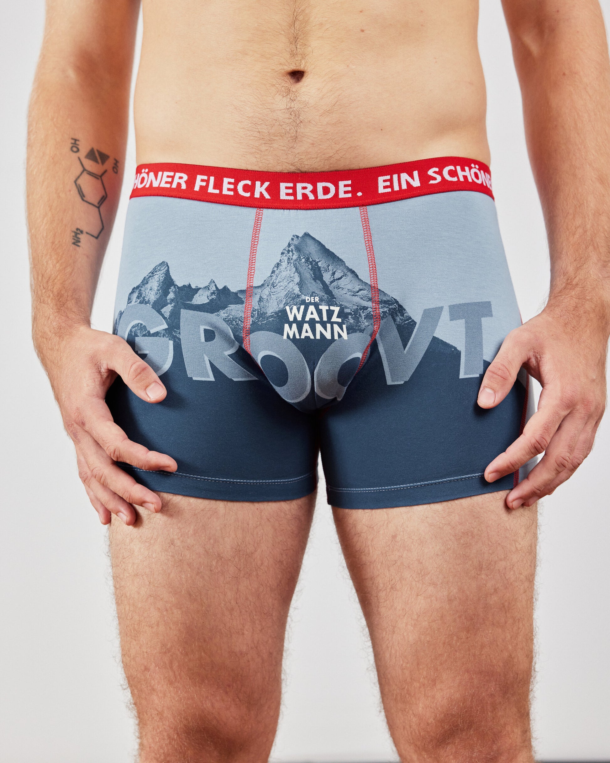 Der Watzmann ruft. Der Watzmann groovt. Unterhose aus Bio-Baumwolle für Bergsteiger.