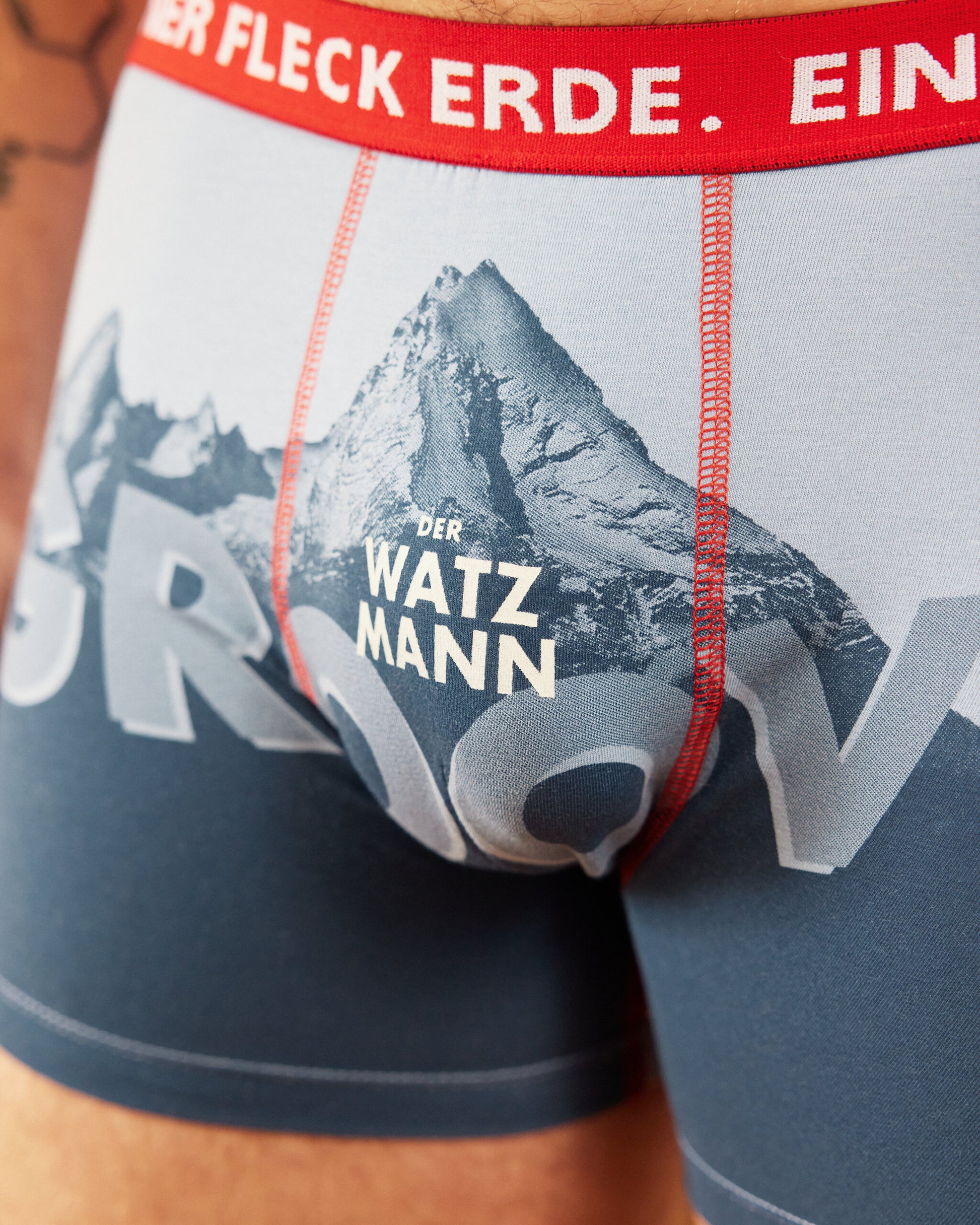 Der Watzmann ruft. Der Watzmann groovt. Unterhose aus Bio-Baumwolle für Bergsteiger.