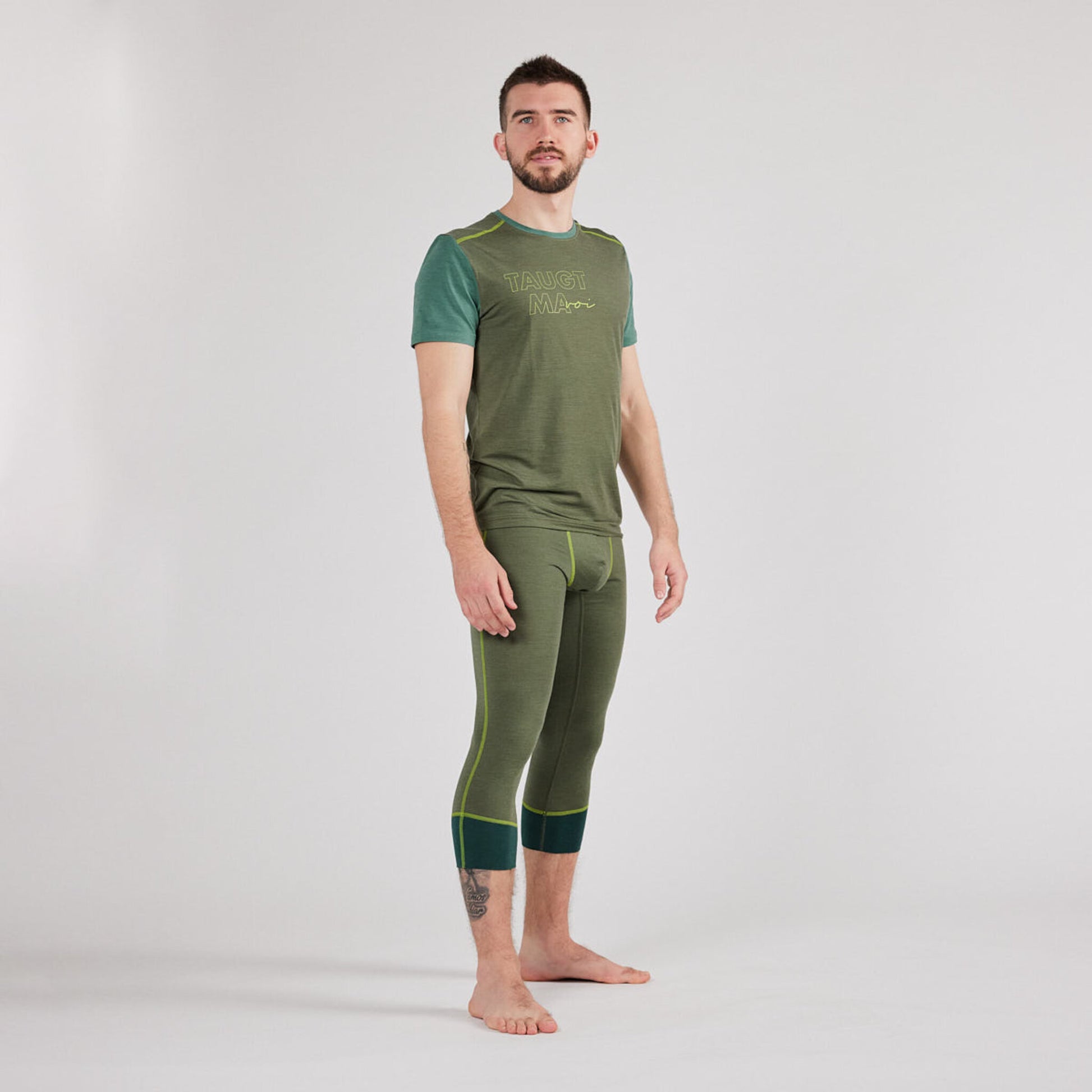 3/4 Pants Merino Tencel Herren nachtblau. Sport Unterhose Herren. 