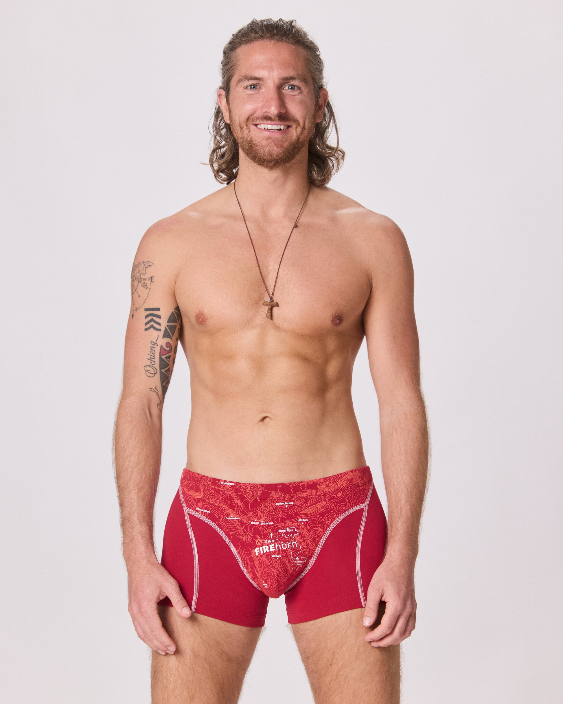 EIN SCHÖNER FLECK ERDE. Unterhose mit Berg. Schweizer Berg FIREHORN auf Unterhose. Boxershorts aus Bio-Baumwolle. Boxershorts slow fashion. GOTS