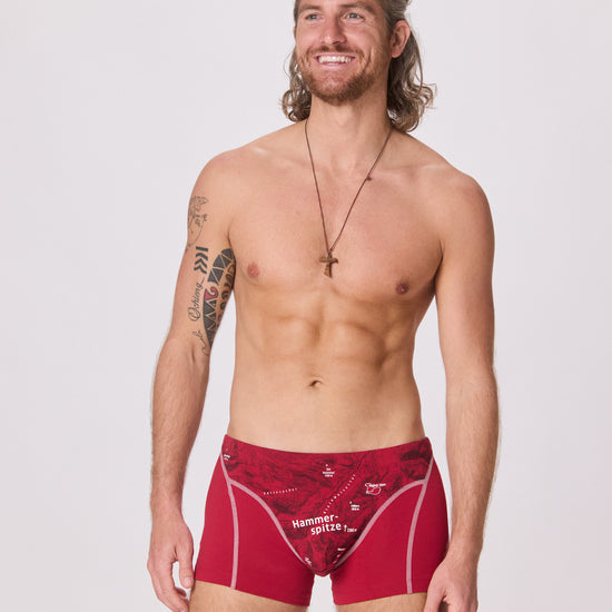 EIN SCHÖNER FLECK ERDE. Boxershorts mit Berg-Motiv. Unterhose mit Wanderroute. Unterwäsche mit Druck. Garmisch Partenkirchen Hammerspitze. Geschenkidee für Bergsteiger.