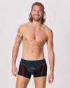 Herren Unterhose Hoher Stand. Bergmotiv. Unterhose mit Gipfel und Höhenlinien. Unterwäsche für Bergsteiger.