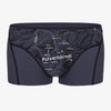 Unterhose für Herren mit Bergmotiv PULVERHÖRNDL. Höhenlinien auf Unterwäsche. Lustiger Gipfelname auf Unterhose.