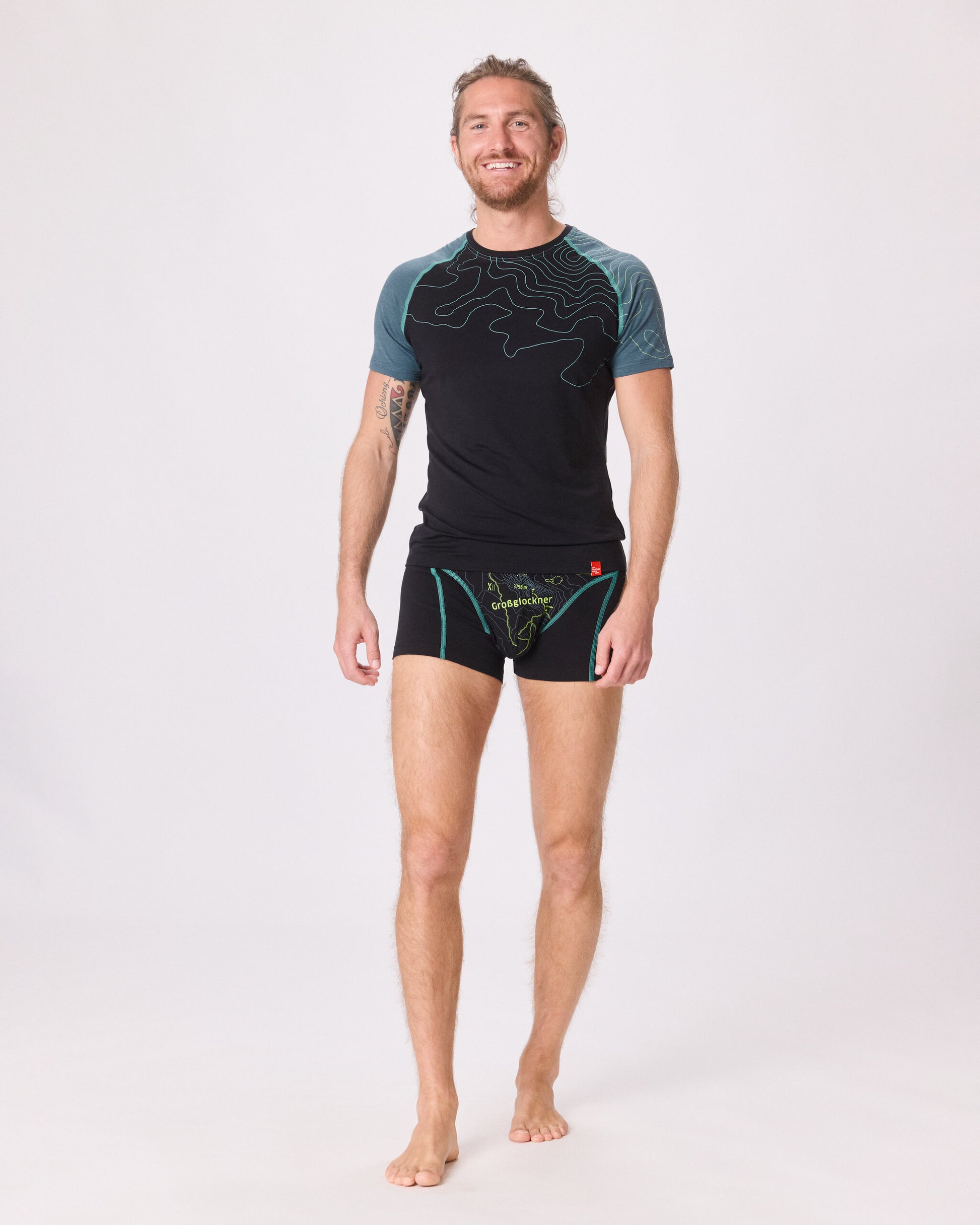 EIN SCHÖNER FLECK ERDE. Herren-Unterhose aus Bio-Baumwolle. Motiv Großglockner. Originelle Unterwäsche aus Österreich. Nachhaltig. Unterwäsche aus Bio-Baumwolle.