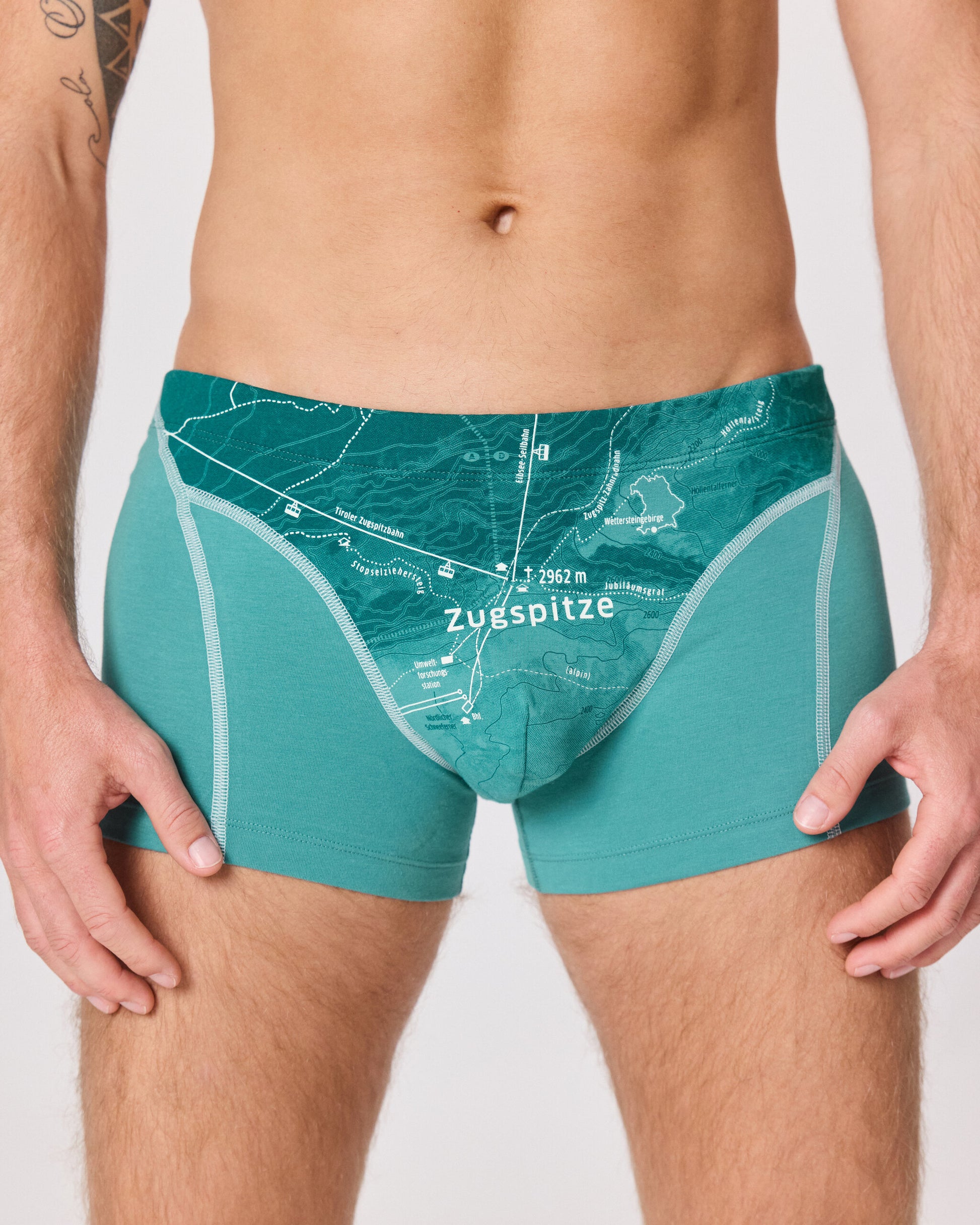 Unterhose Zugspitze. Unterhose aus Bio-Baumwolle. Geschenketipp für Bergsteiger.