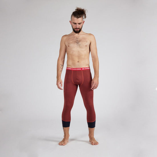 3/4 Pants Merino Tencel Herren kastanie. Outdoor Wäche. Nachhaltige Kleidung. 