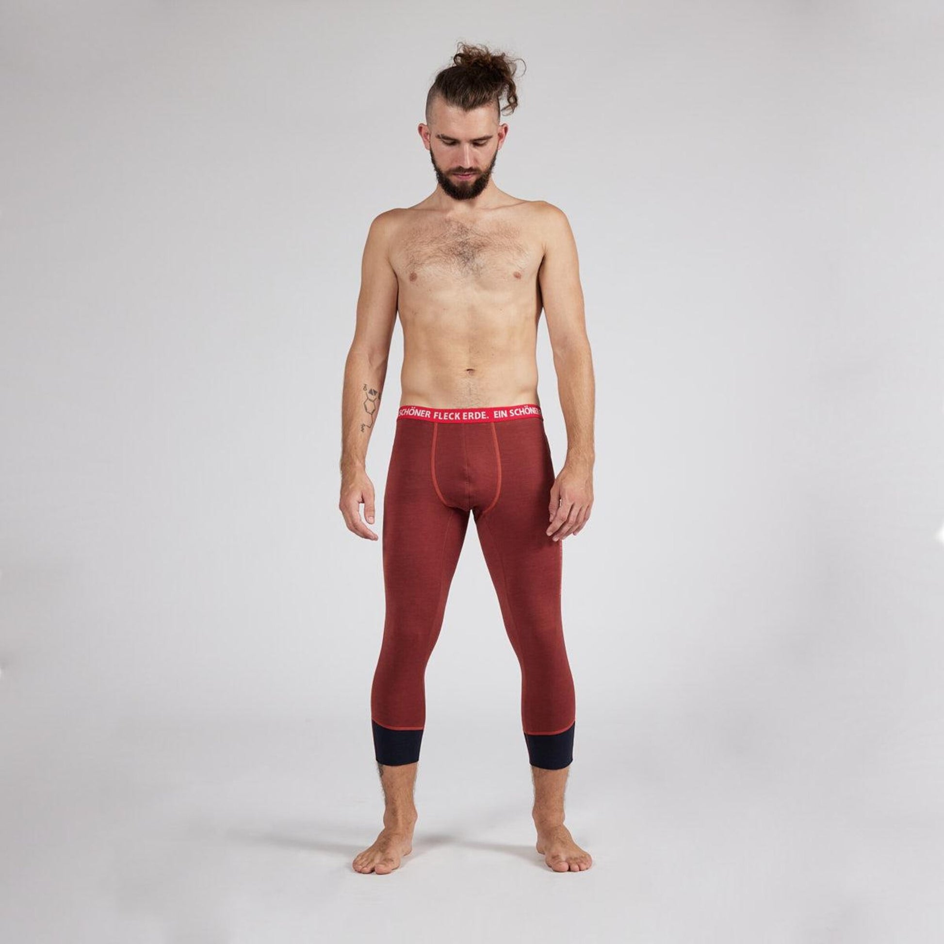 3/4 Pants Merino Tencel Herren kastanie. Outdoor Wäche. Nachhaltige Kleidung. 