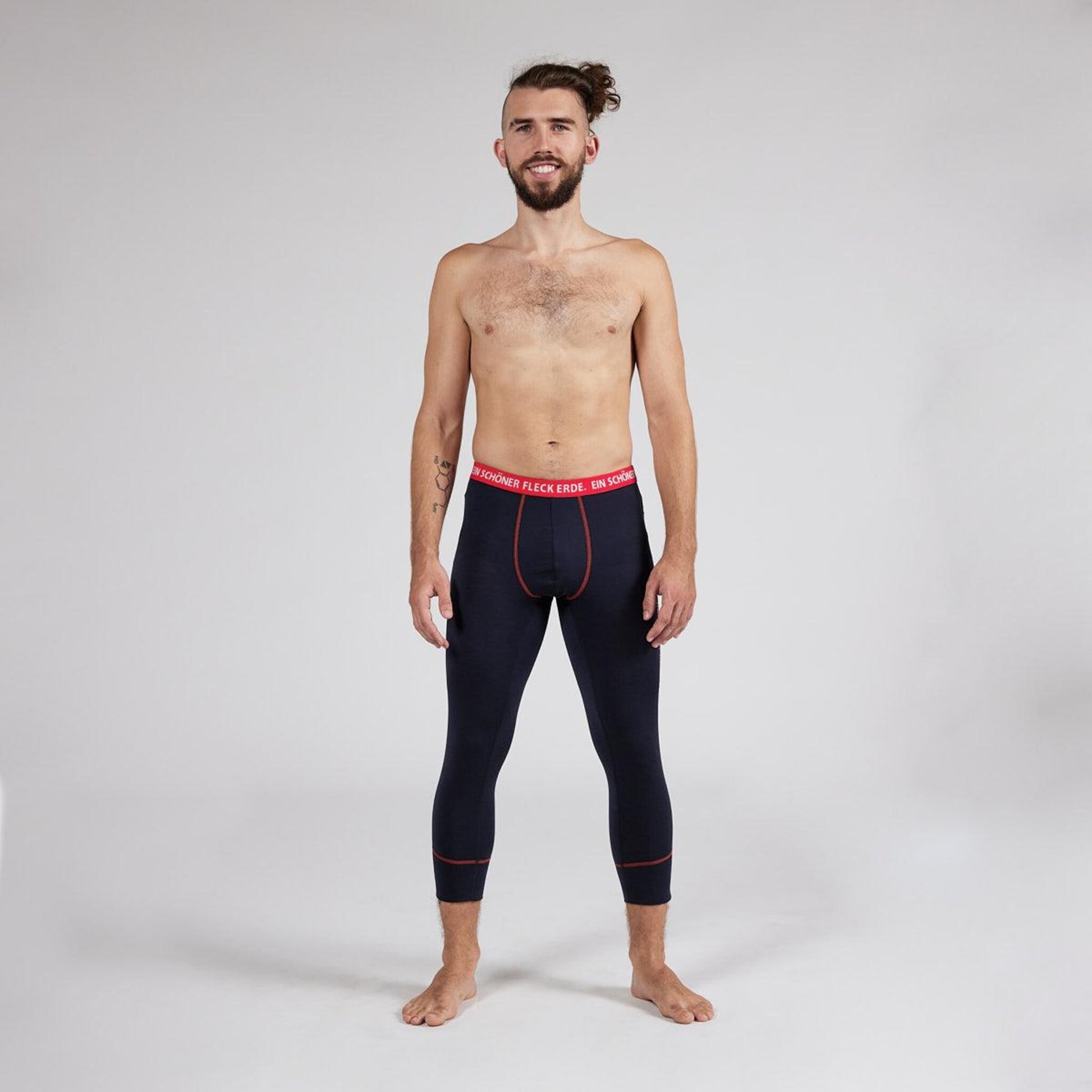 3/4 Pants Merino Tencel Herren nachtblau. Sport Unterhose Herren. 