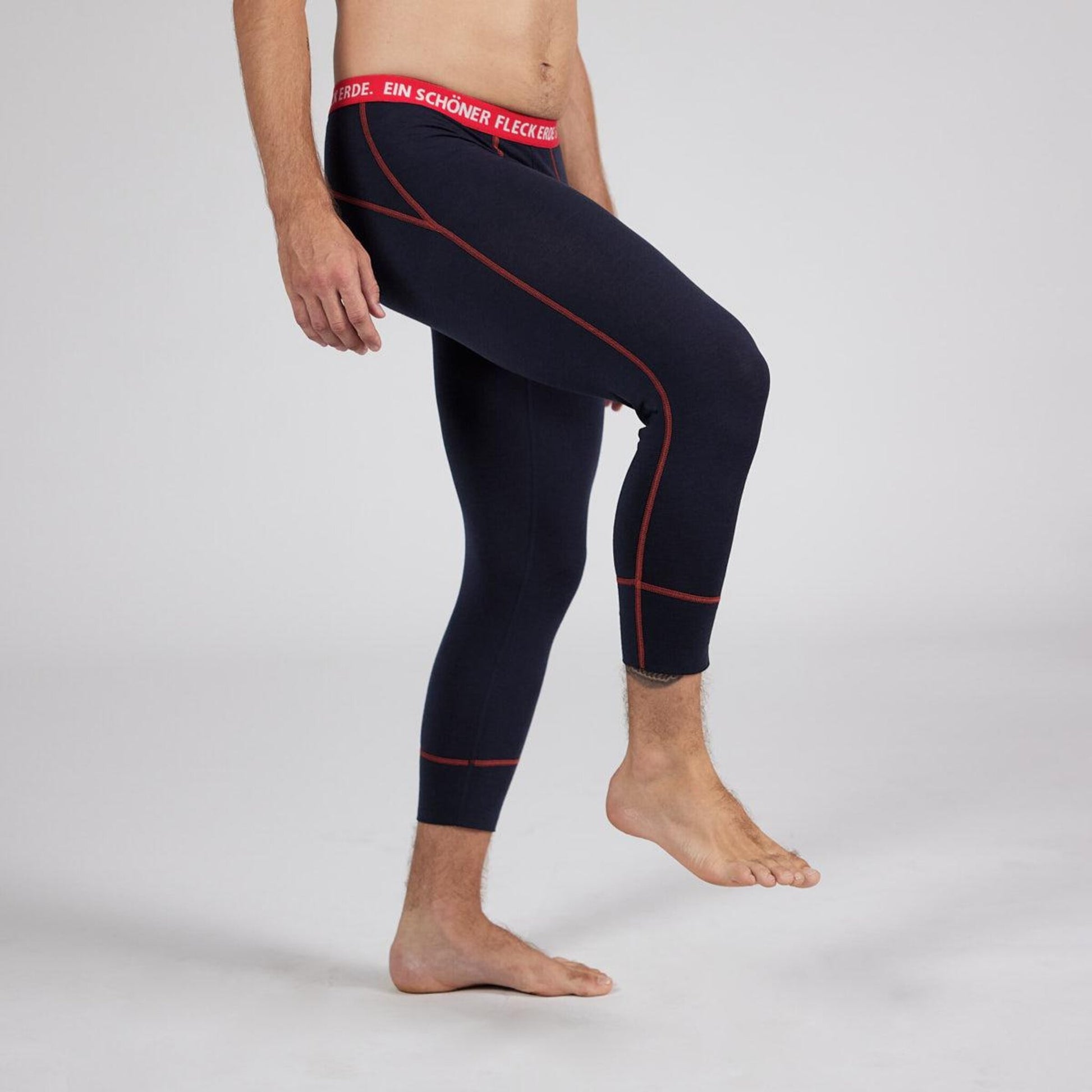 3/4 Pants Merino Tencel Herren nachtblau. Sport Unterhose Herren. 