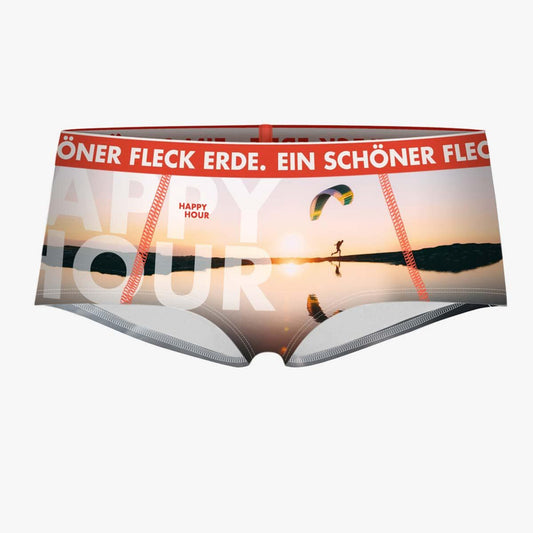 Unterhose Damen Happy Hour. Lustige Sportunterwäsche. Nachhaltige Weihnachtsgeschenke.