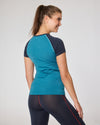 Kurzarm-Shirt Merino KOPF FREI pfauenblau