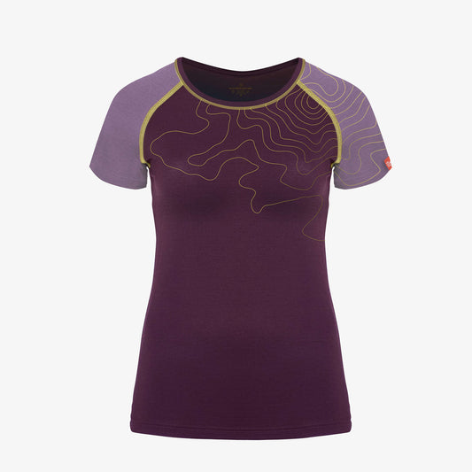 Kurzarm-Shirt Merino INNERGEBIRG flieder dunkel