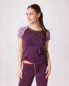 Kurzarm-Shirt Merino INNERGEBIRG flieder dunkel