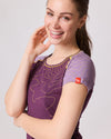 Kurzarm-Shirt Merino INNERGEBIRG flieder dunkel