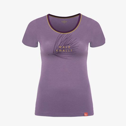 Kurzarm-Shirt Merino WALD KNALLT flieder hell