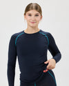 Langarm-Shirt Merino ALPIN. schwarzblau