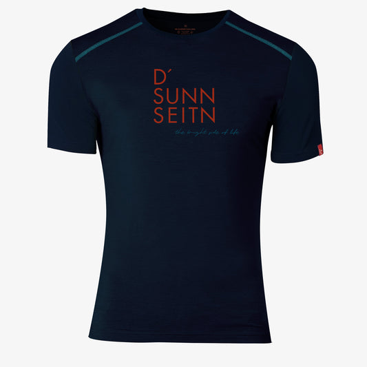 Kurzarm-Shirt Merino D'SUNNSEITN nachtblau