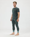Kurzarm-Shirt Merino AUFSTEIGER - ABSEILER moorgrün