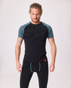 Kurzarm-Shirt Merino INNERGEBIRG schwarz/schiefergrau
