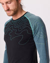 Langarm-Shirt Merino INNERGEBIRG schwarz/schiefergrau